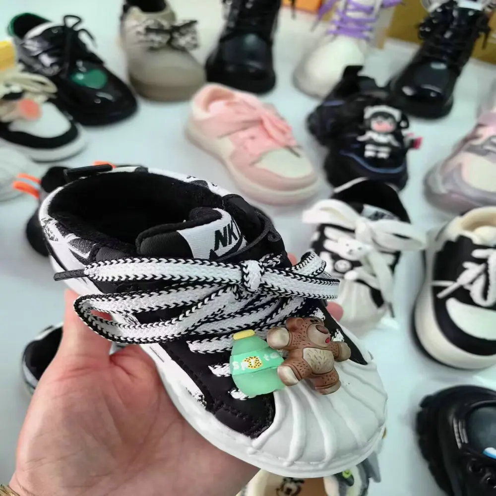 3 Dollar Model SLX005 Size 15-25 Baby Safety Sports Casual Running Walking Style Stock Basketball Style Shoes With Prints