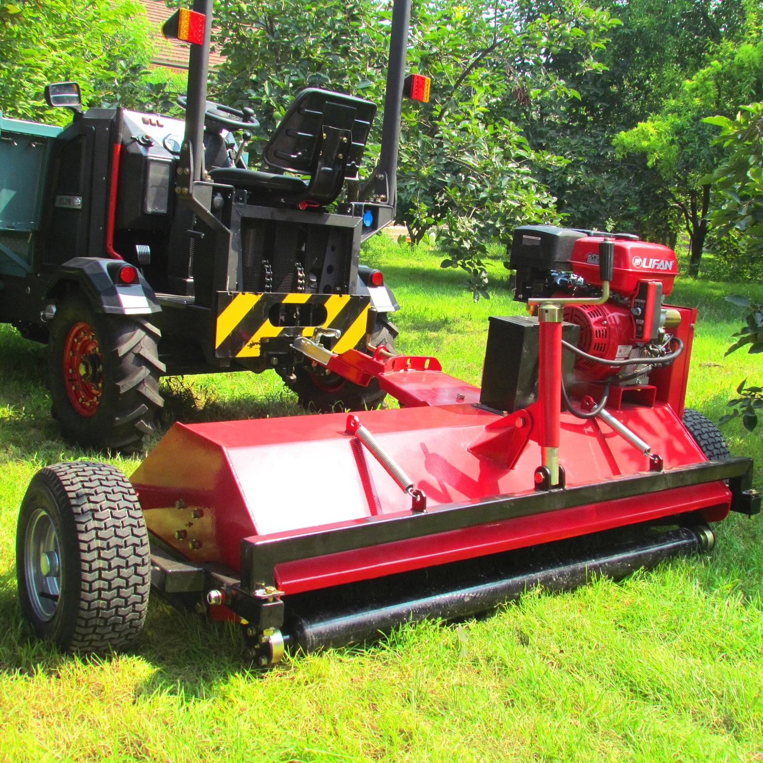 Quad towable gasoline flail mower with CE certificate for home garden grass mower machine