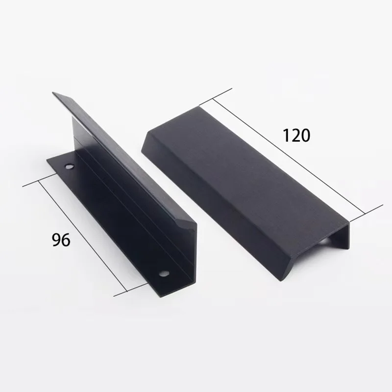 Kitchen Door and Drawer Cabinet Handle Aluminum Alloy Concealed Pull Finger Edge Profile Handles for Home and Villa Use