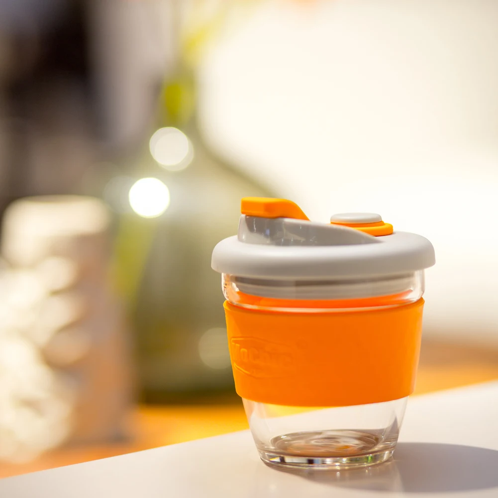 Factory Stock MoChic branded Personalized Sustainable clear coffee mug fruit juice glass cup