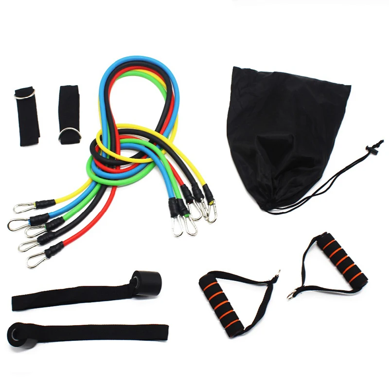 Wholesale Fitness Tug Rope Latex Elastic Bands for Sports 11pcs/set Direct delivery