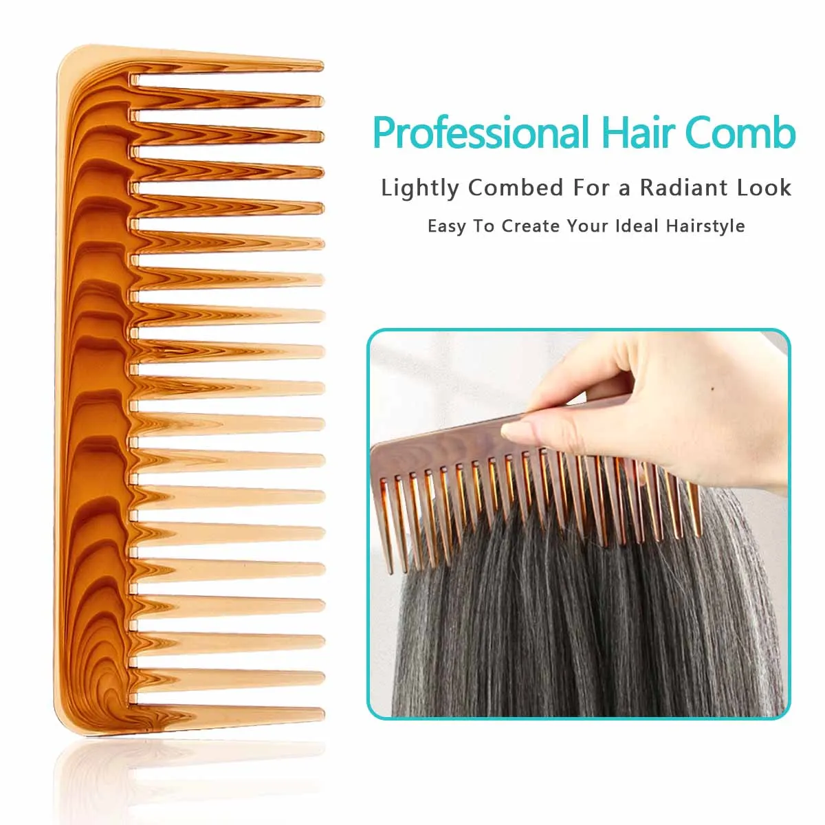 Anti-static Hair Styling Back Comb Large Teeth Wide Tooth Comb Oil Tip Large Knife Brush Hair Salons Use Wide Tooth Combs