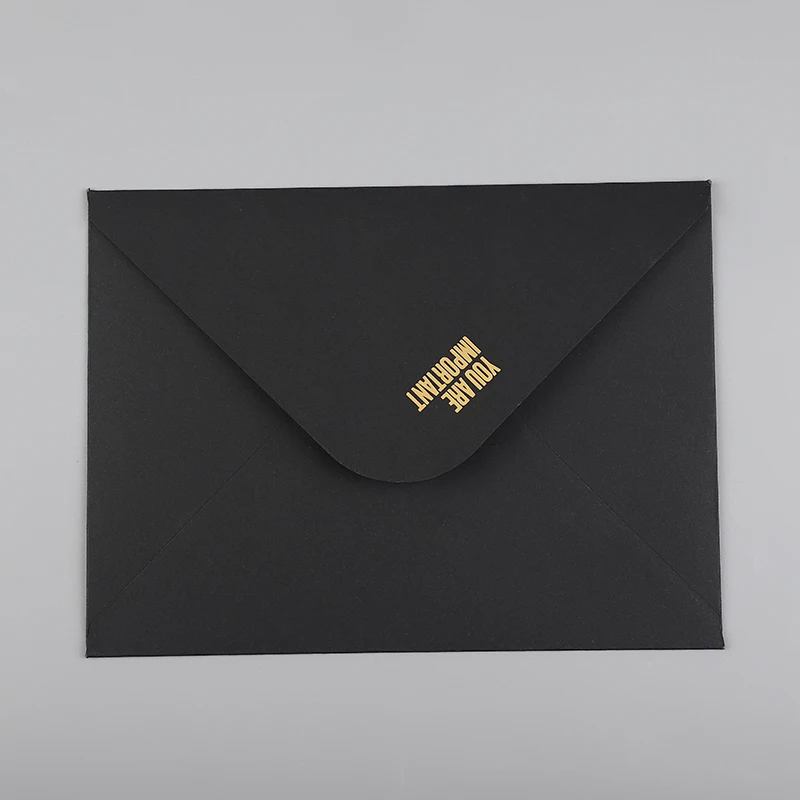 Wholesale Custom New High Quality Printed Optional Ivory Board Kraft Paper Packaging Black Envelope