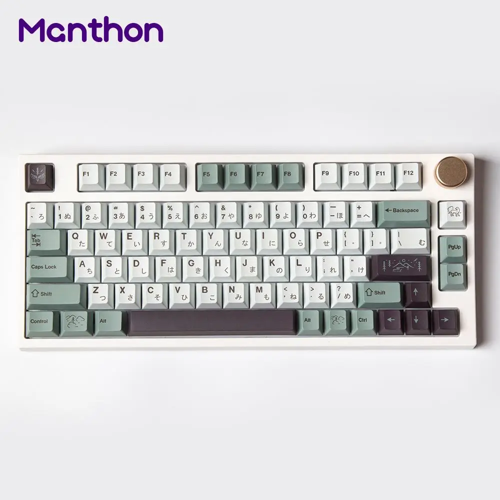 1 Set GMK Mist Fog Theme Key Caps For MX Switch Mechanical Keyboard PBT Dye Subbed Cherry Japanese Minimalist 141 Keys Keycaps