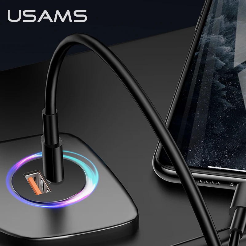  USAMS Новое быстрое зарядное устройство CC097 QC4.0 PD3.0 5A металлическое автомобильное для