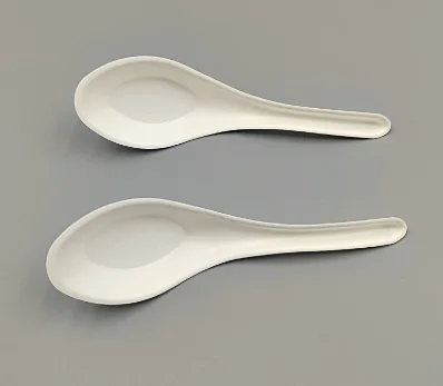 100% Bagasse Dinner Spoon Sugarcane Biodegradable Tableware Disposable Chinese Soup Serving Spoon