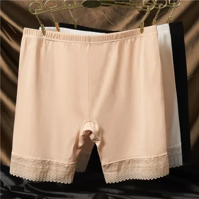 Factory Direct Sale Solid Color Safety Pants Modal Comfortable Girls Lace Boyshort Panties