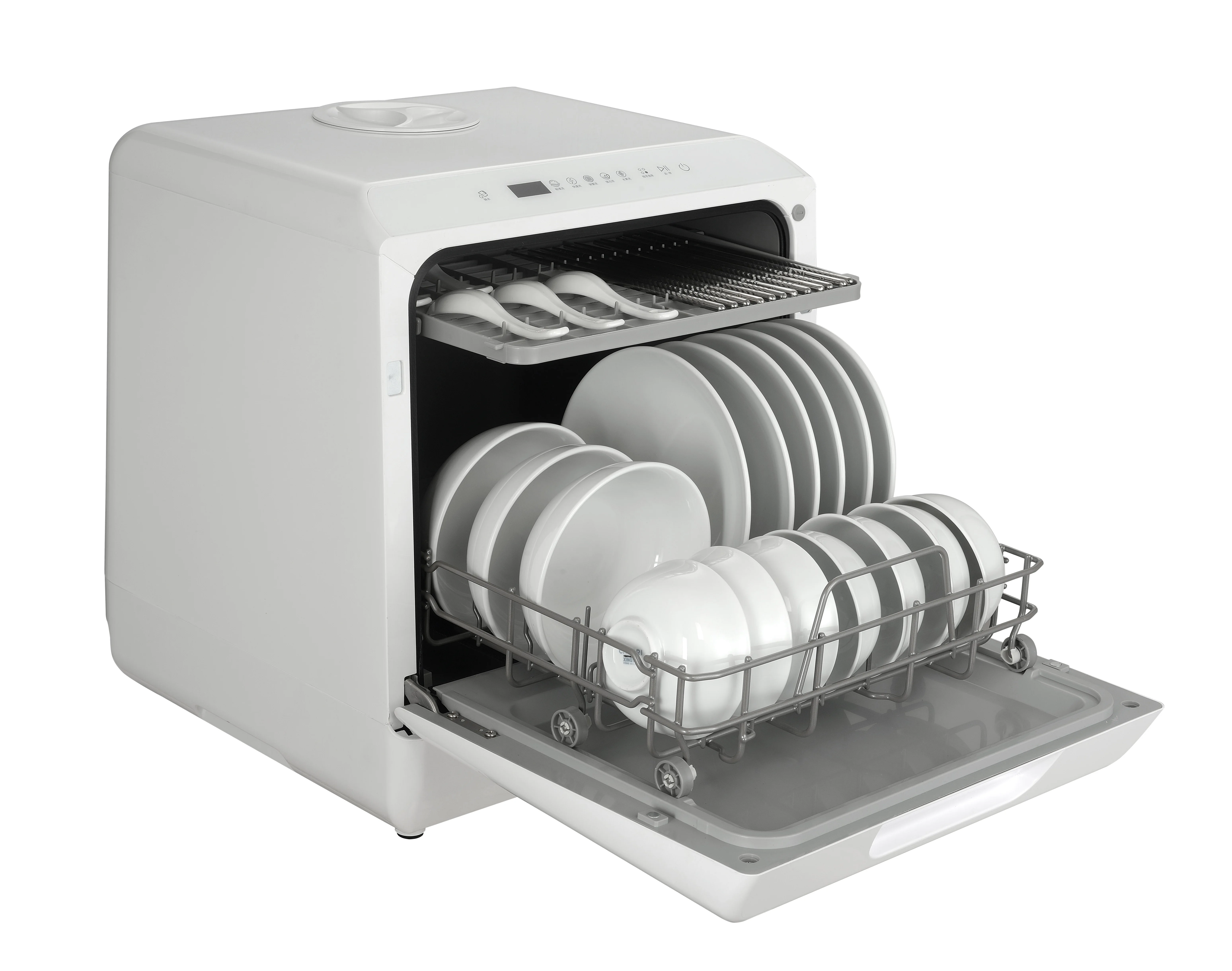 Water and Electricity Saving Dishwasher Free Installation Small Dishwasher 4 Sets Electric Carton Plastic White Rv Table 220 950
