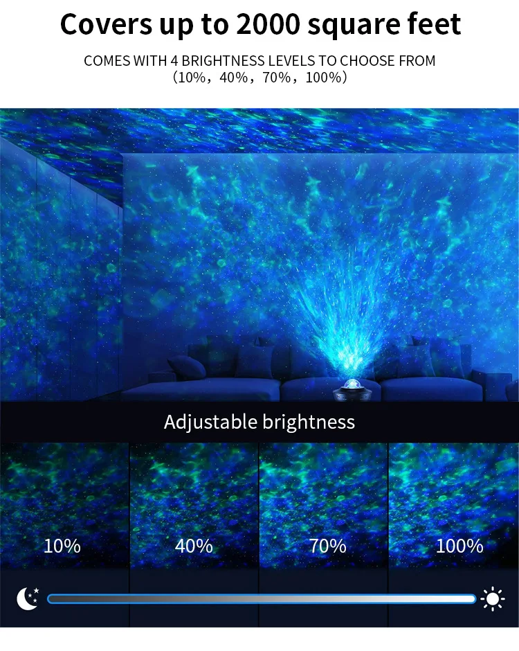 Remote Control Smart  Led Starry Sky Projector Night Light Home Laser Sky Star Projector Bt Music Speaker Projector