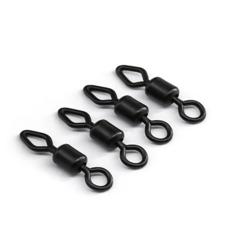 Online Wholesale Best Fishing Swivels Matt Black Round and Diamond Eye Rolling Swivel Cheap Carp Fishing Gear