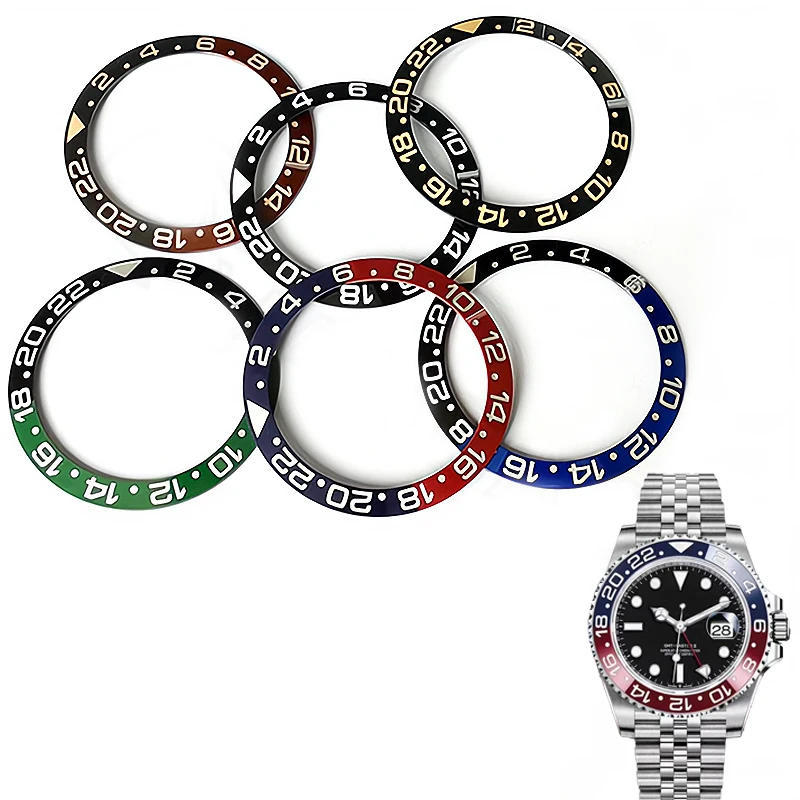 Bezel Golden Watch Luminous Watch Bezel For REX GMT 116710  Watch Platinum Font 38Mm Ceramic Bezel