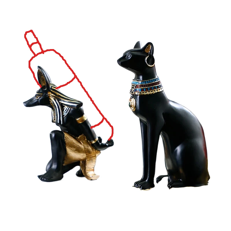 Resin Egyptian Anubis Dog Cat God Figurines Wine Rack Bottle Holder Storage Statue Home Living Room Desktop Decor Objects