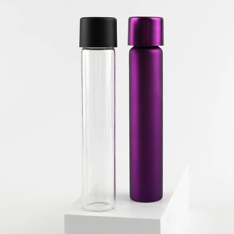 116Mm 125Mm 120Mm Child Proof Screw Top Glass Tube with Custom Stickers
