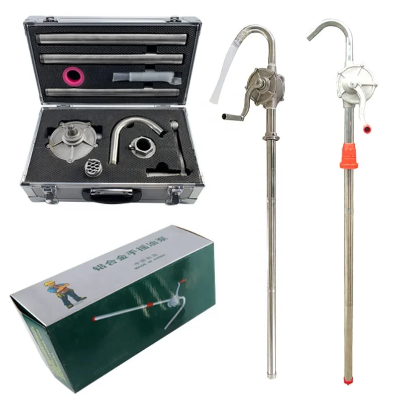 OEM Factory barrel oil sucker Manual 304 stainless steel hand rotary oil pump