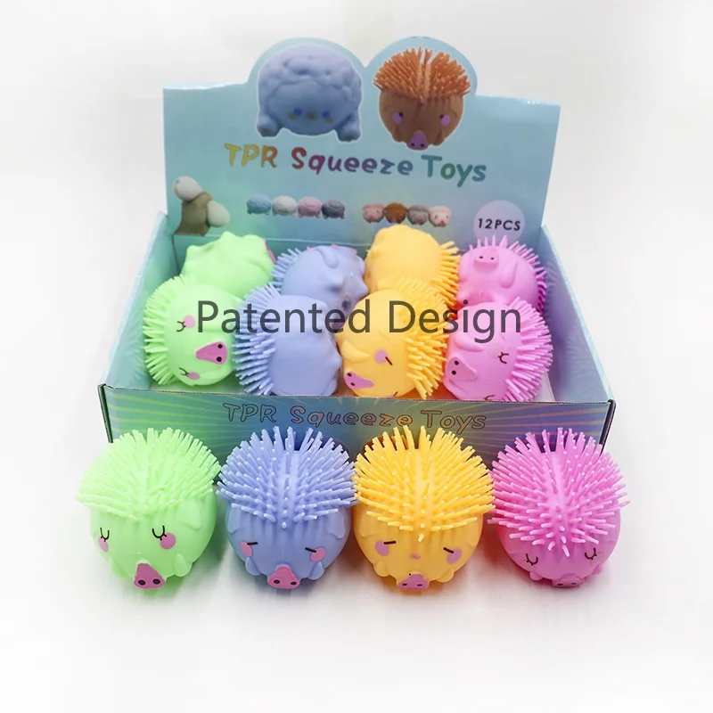 patented new designed pig squeeze stress relief animal puffer ball toys Soft TPR anti stress Toy Decompression Vent Squeeze toy