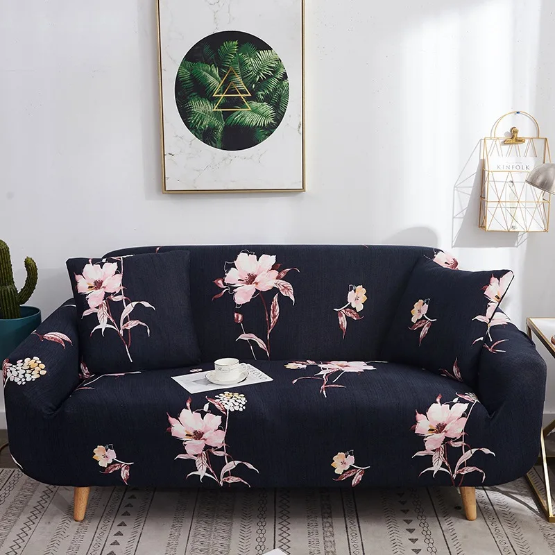 
Cheap Quilted Flowers 2 Seat Fabric Sofa Slip Cover, Ready Made Printed Stretch Nordic Universal Sofa Cloth/ 