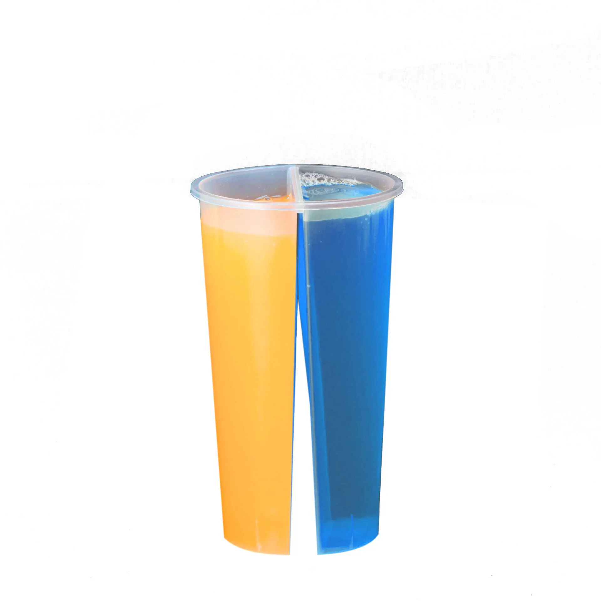 Split Cup 32oz Disposable Plastic Share Cups Frozen Drink Two Pieces Cups