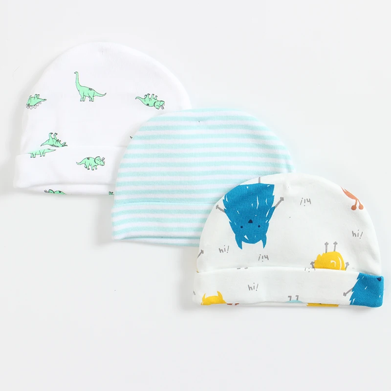 Candy color 3pcs in one set allseason cheap unisex newbron cotton baby hat protect forgirls and boys