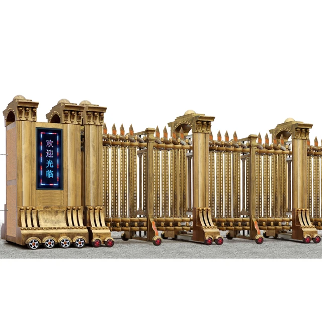 Metal electric telescopic sliding main gate design