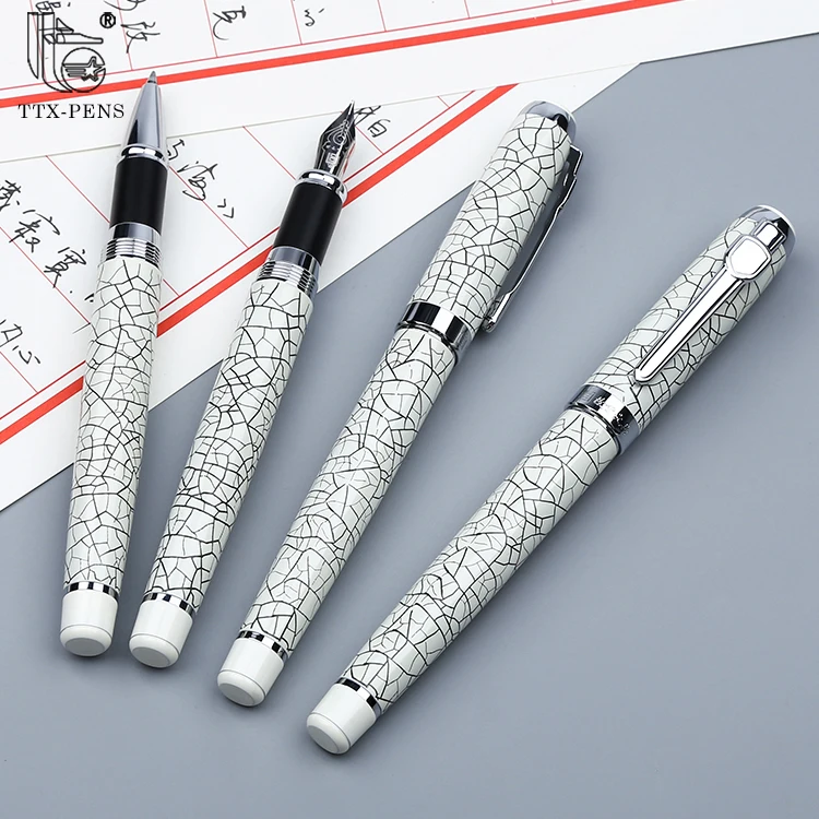 Forbidden City Joint Design Chinese Porcelain Custom Logo Luxury Heavy Metal Fountain Pen