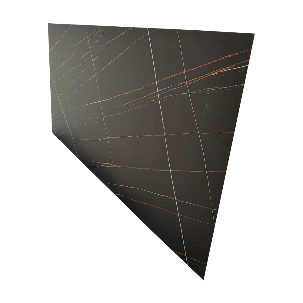 Черный мрамор золотые и белые вены 6 мм Спеченный искусственный камень для украшения