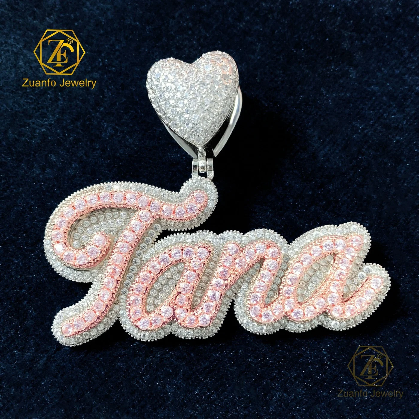 Passes Diamond Tester 925 Solid Gold Plated Pendant Jewelry Hip Hop Moissanite Diamond Pendant with Tennis Chain