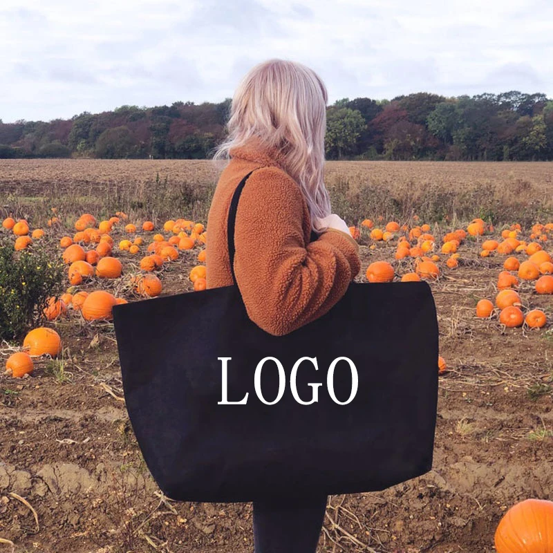 Oversized Extra Large Canvas Tote Bag Weekender Giant Big Grocery Shopper with Custom Logo Printing for Gift