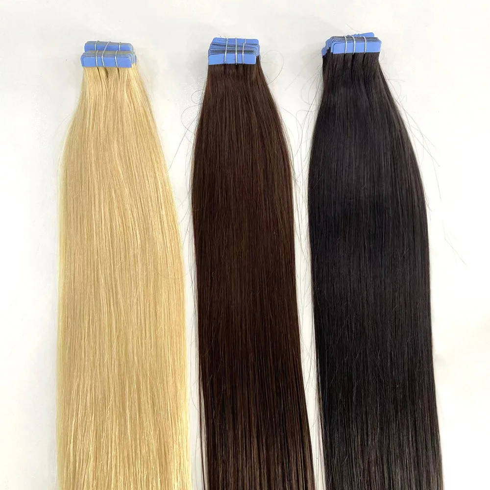 High Quality 100% European Skin Weft Tape In Hair Extension, Remy Russian Tape Human Hair Extension