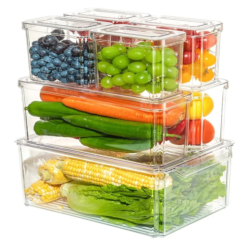 Wholesale Perfect Kitchen Clear Plastic Storage Bins Fridge Storage Box Organizer