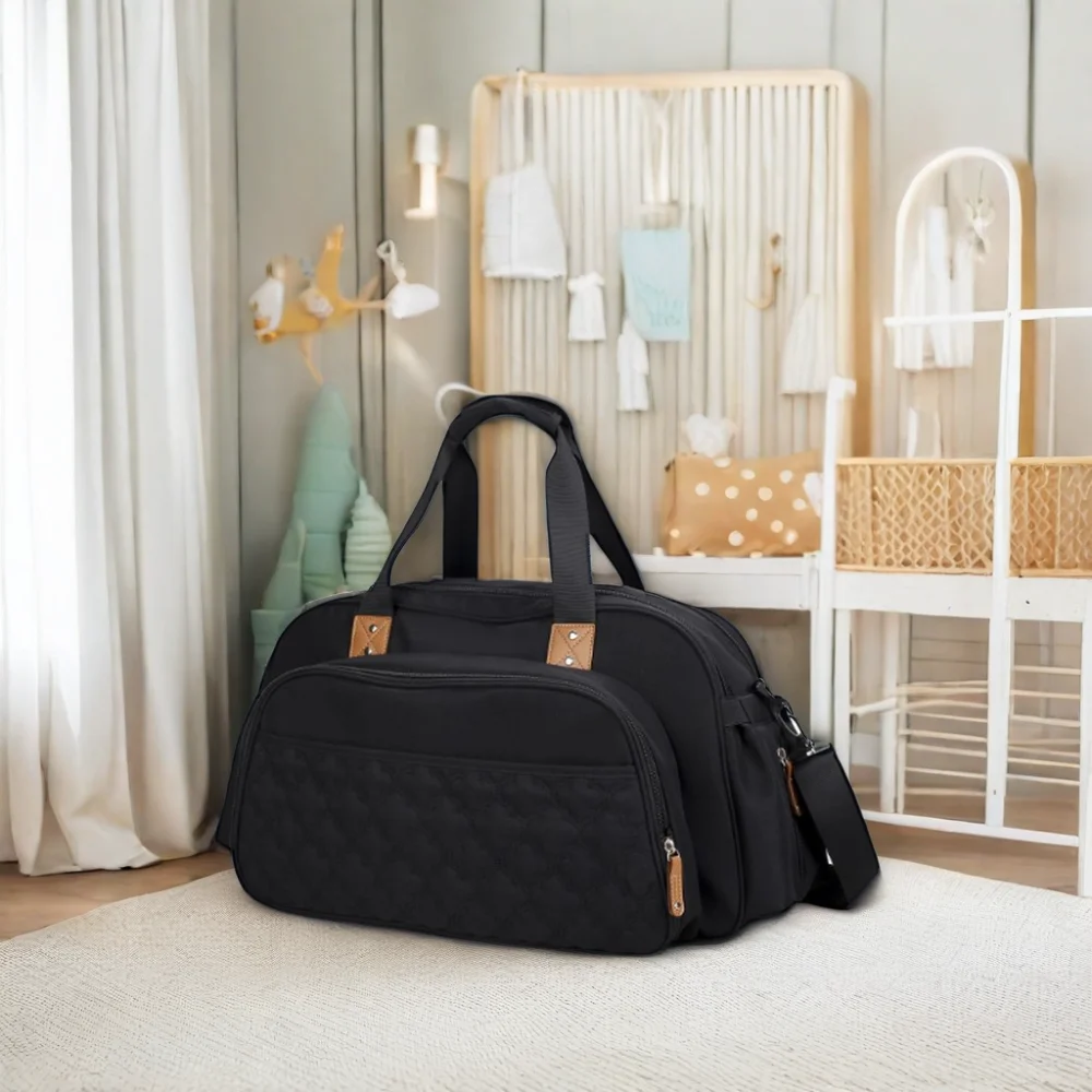 High Quality Multi-Shoulder Diagonal Design Mummy Baby Diaper Bag with Foam Padding Logo Pattern Organization Polyester Bag