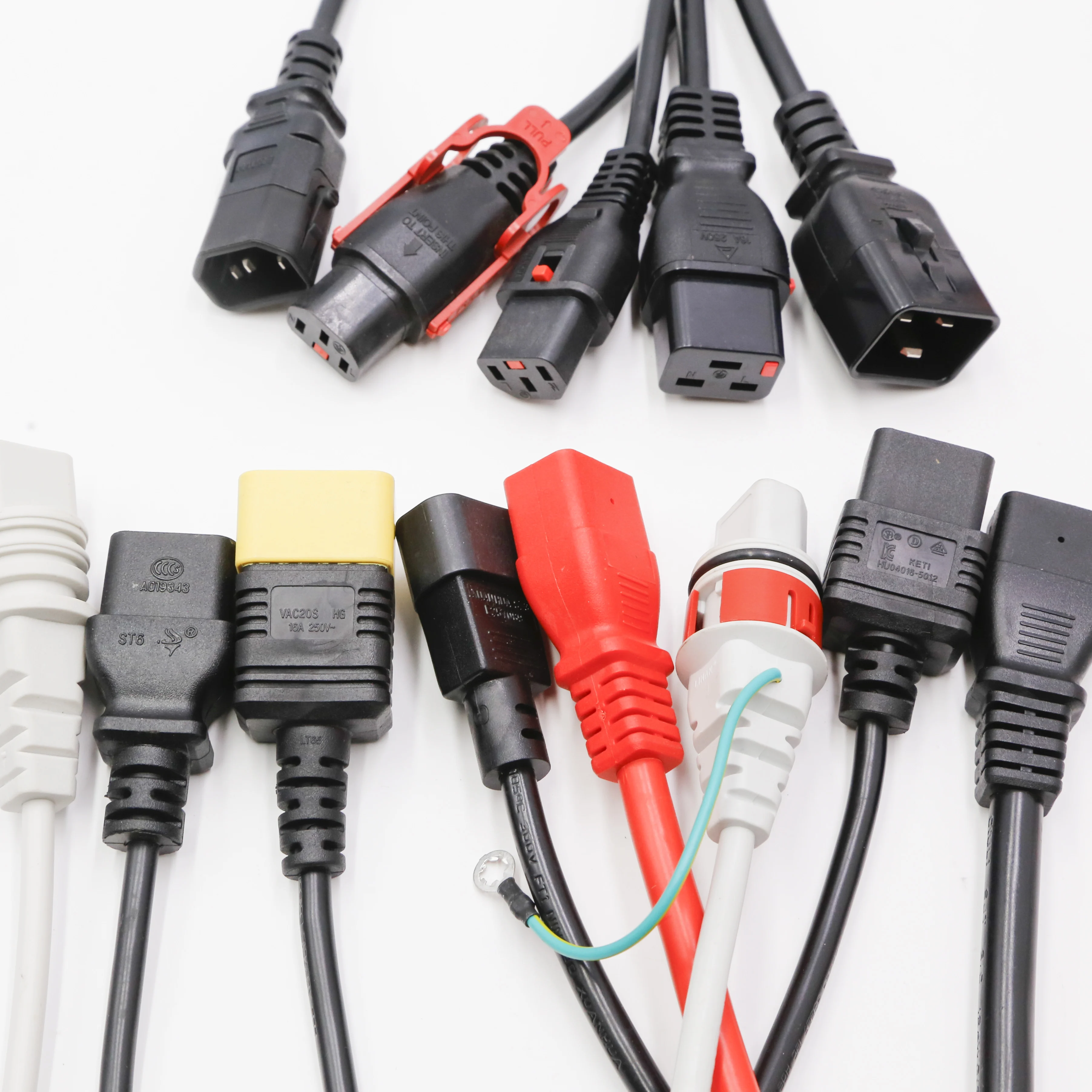 
EU IEC C13/C14/C15 connector ac cord for computer ho5vv-f 3*1.0 power cable 