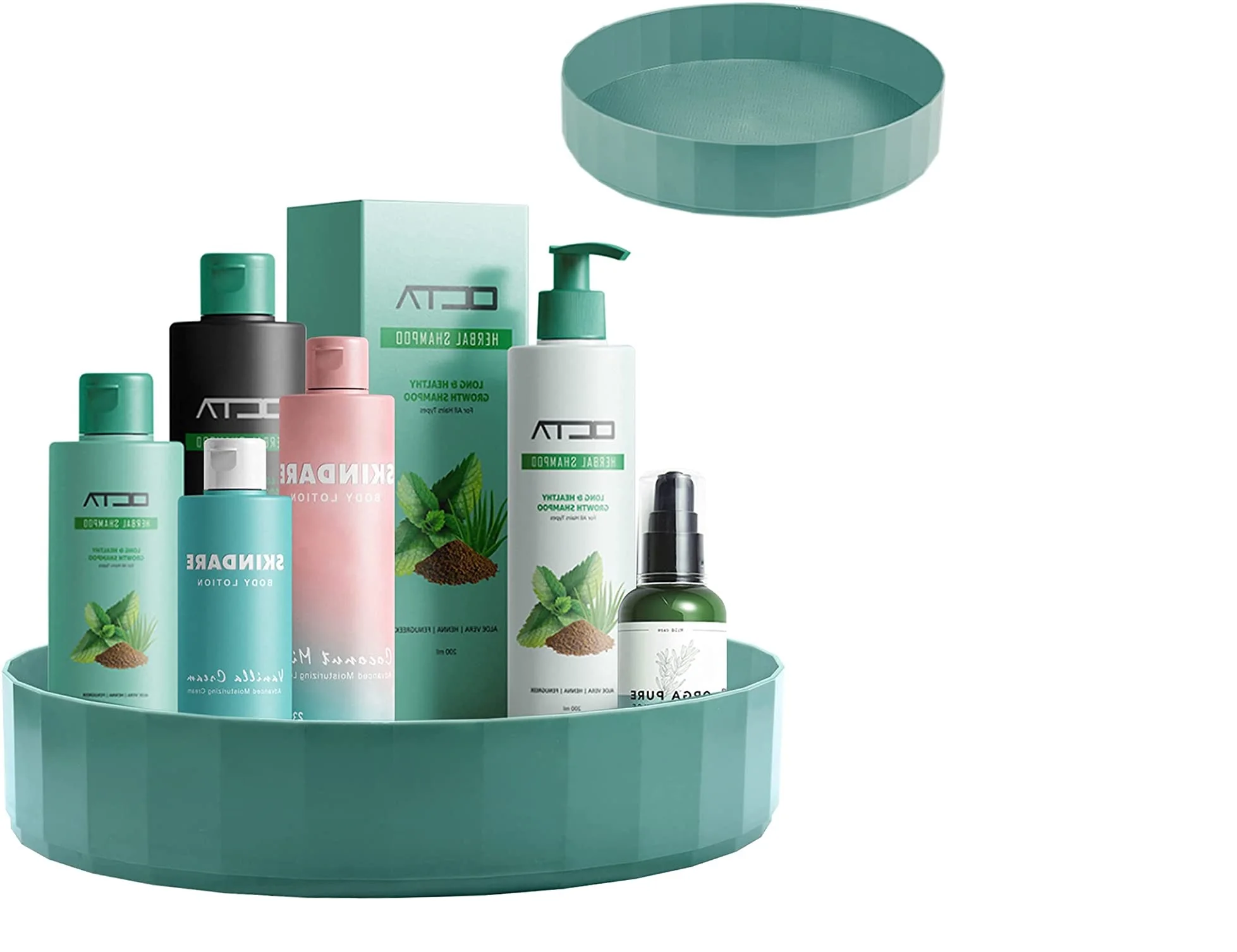 2Pack Lazy Susan Storage Turntable 360 Degree Rotating Organizer Bin Plastic Containers for Kitchen Cabinet Pantry Makeup Cosmet