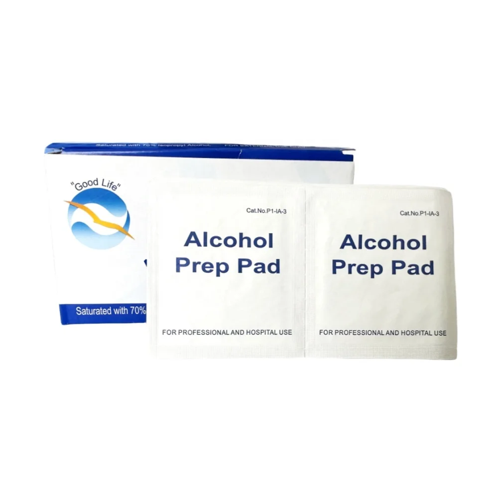 CE/ISO Disposable 70% Isopropyl Alcohol Prep Pads for Clean Skin 100PCS per Box OEM