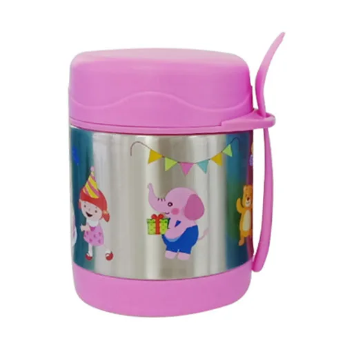 12oz double-wall vacuum insulated soup jar stainless steel kid food jar thermos lunch box with spoon and fork
