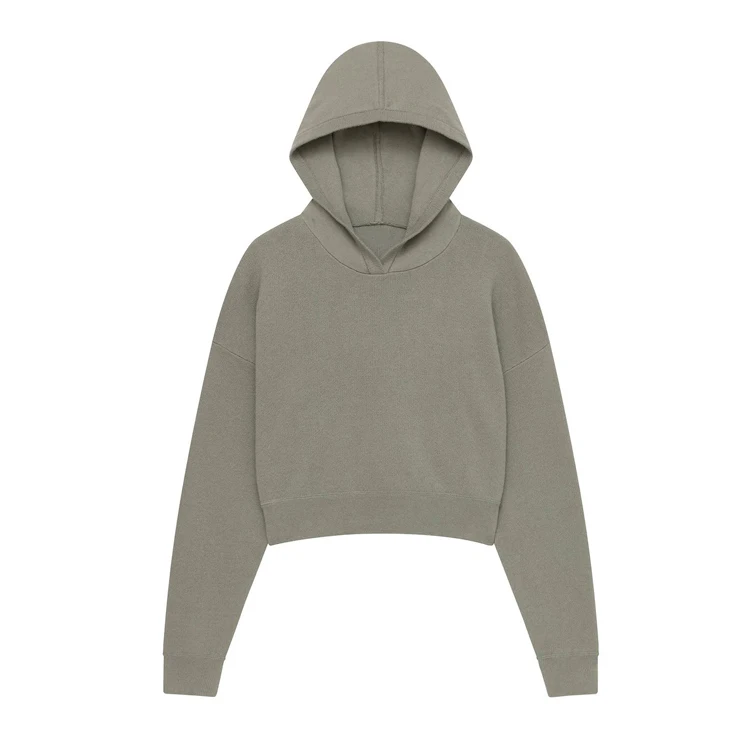 Однотонный женский пуловер для тренировок, лучшее качество, пуловер для спортзала, укороченная толстовка с капюшоном, Свитшот