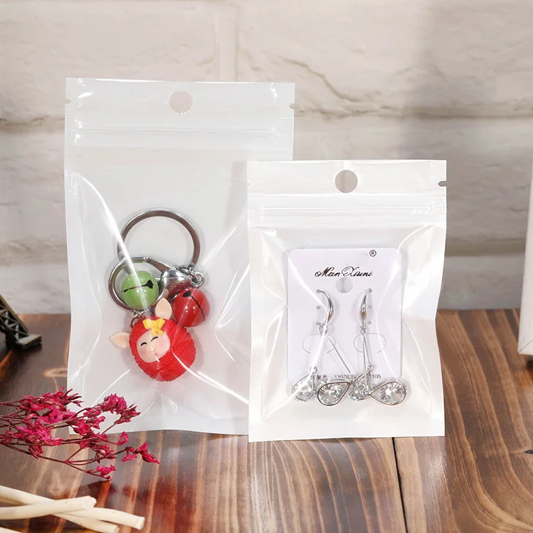 Wholesale Custom Small Jewelry Plastic Zipper Bag PET Bags Biodegradable Reusable Frosted Packaging Zip Lock Jewelry Bags