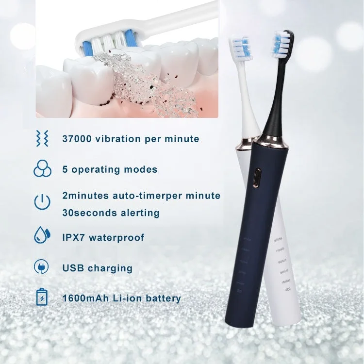 2022 умная перезаряжаемая Водонепроницаемая ультразвуковая вибрационная электрическая зубная щетка