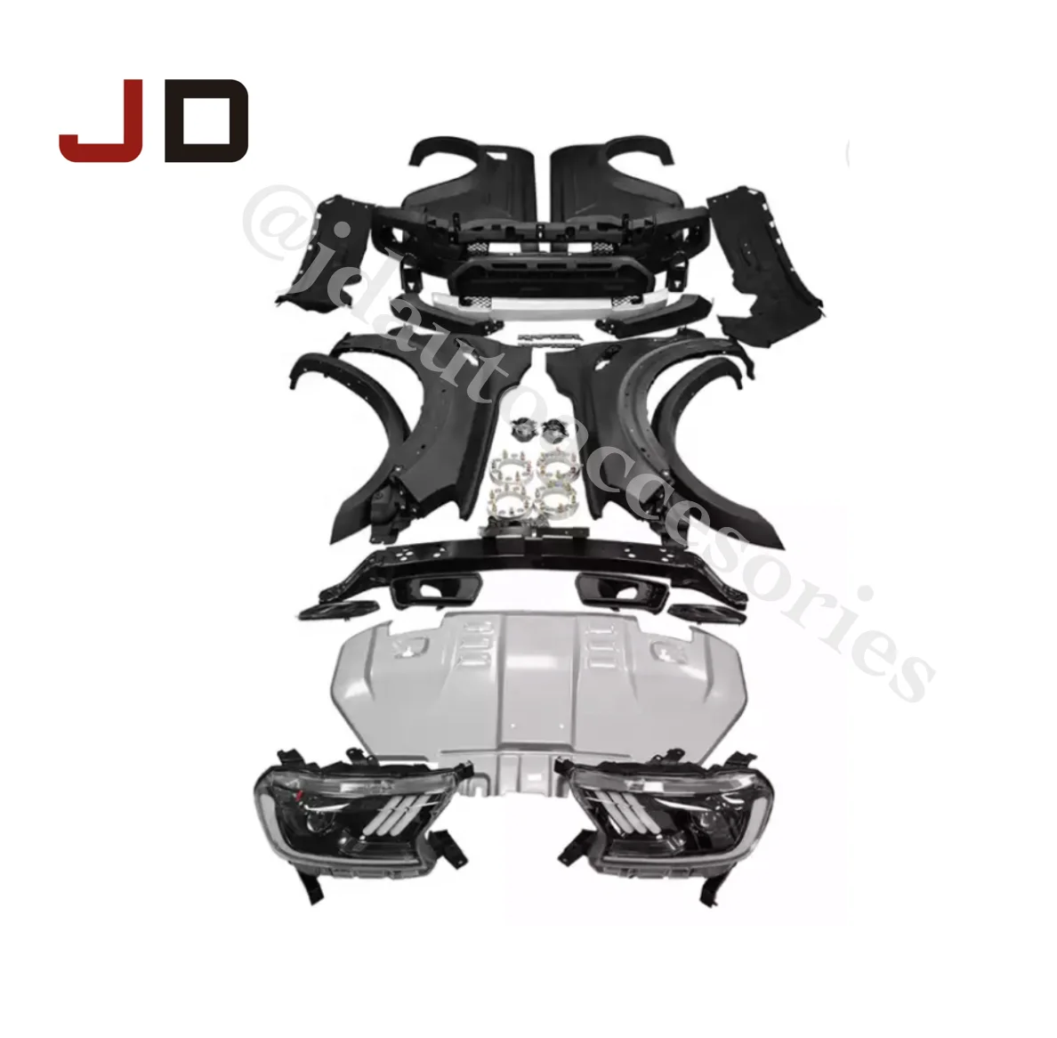 JD AUTO High quality upgrade body kit wide fender flares for ford ranger T7 T8 to ranger raptor