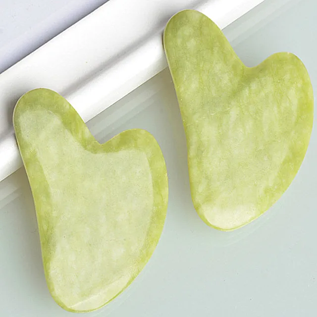 
100% Natural Jade Beauty Gua Sha Facial Kit Cool Skin Roller Massager Jade Roller & Guasha for Face Set 