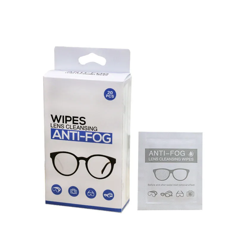 2021 long lasting Anti fog Glasses Wiper AntiFog Wet Tissue Glass Lens Clean Wet Wiper