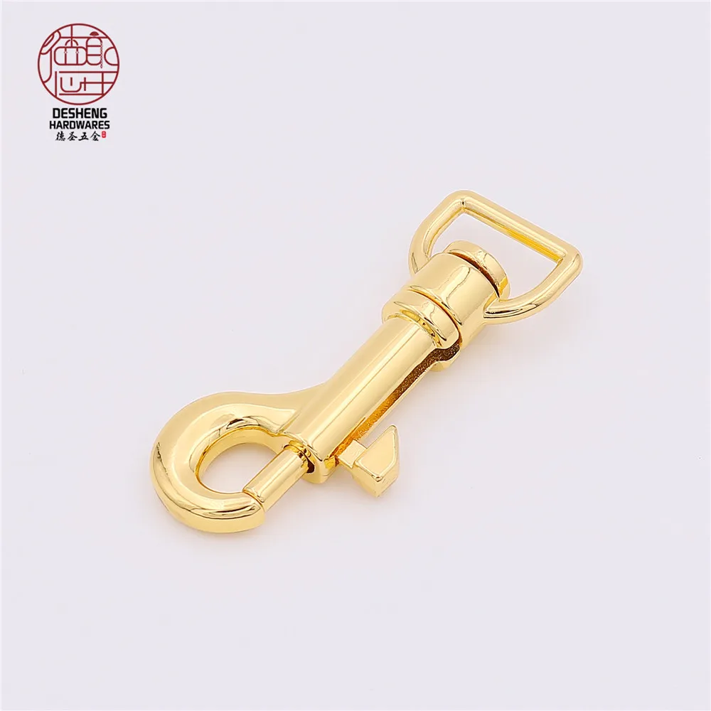High Quality 24K gold Snap Hooks Metal Zinc Alloy Handbag Strap Clasp Brass Ring Buckle For Bag DIY Key Ring Swivel Hardware