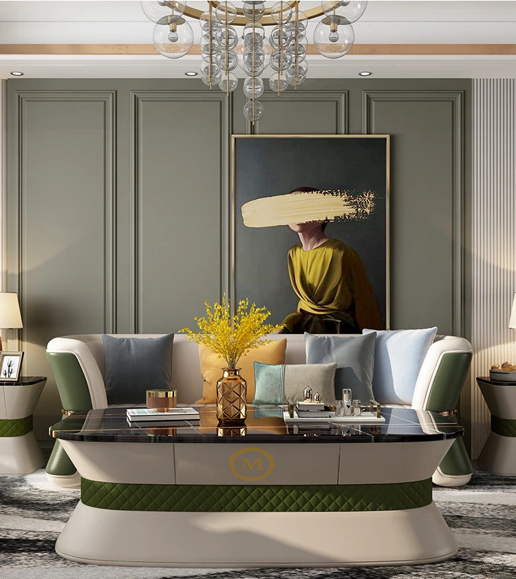 Nordic minimalist tv stand and coffee table marble top for living room furniture