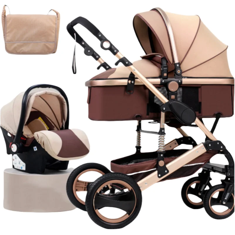 Baby stroller 4 in 1 Light weight High Landscape  Portable Baby Stroller for Newborn Infant Cradle