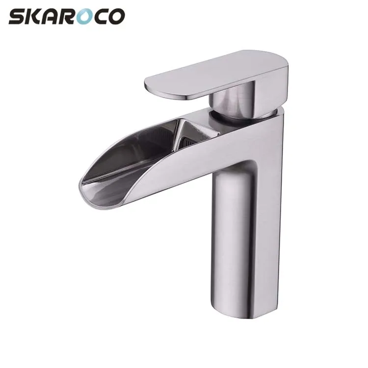 
Trade Assurance Modern Bathroom Brushed One Way Single Handle Basin Faucet Mixer Tap 