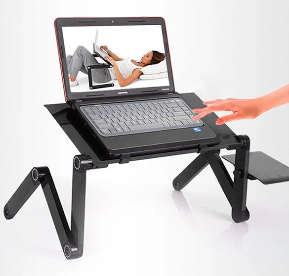 
Hot Sale Bed Computer Table Laptop Holder Stand Folding PC Table Living Room Furniture Home Office Computer Desk with Cooler Fan 