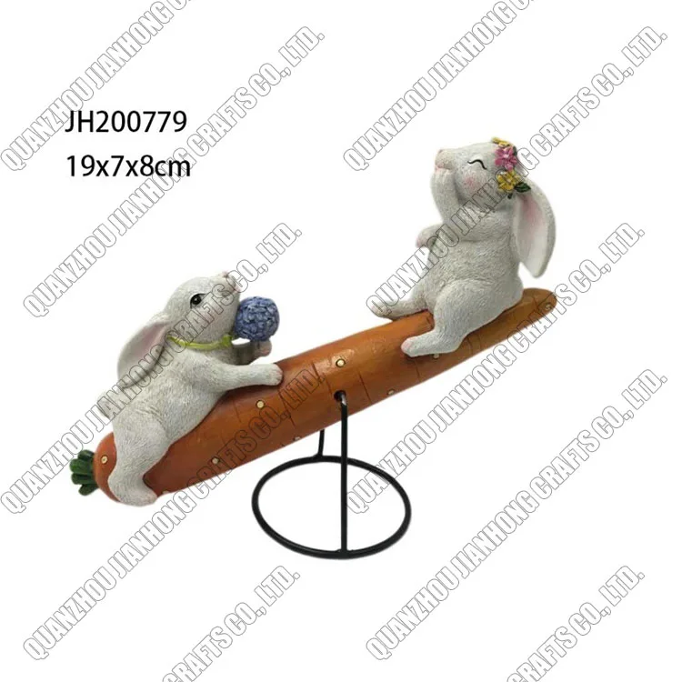 Customized Design Bunny Handmade Figurine Home and Outdoor Decoration Easter Resin Rabbit Statues