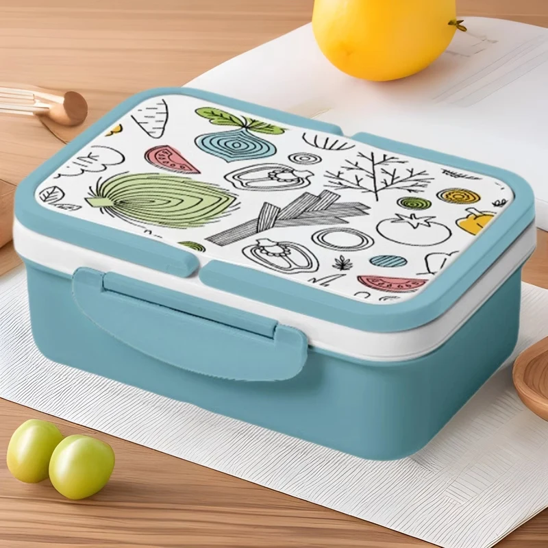 Wholesale Custom Portable Double Layer Bento Lunch Box Wheat Kids Plastic Food Container School Preservation Sublimation