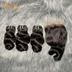 Bliss Emerald DD 3+1 Packet Hair 100 Human Virgin Brazilian Loose Wave Hair Bundles with Closure