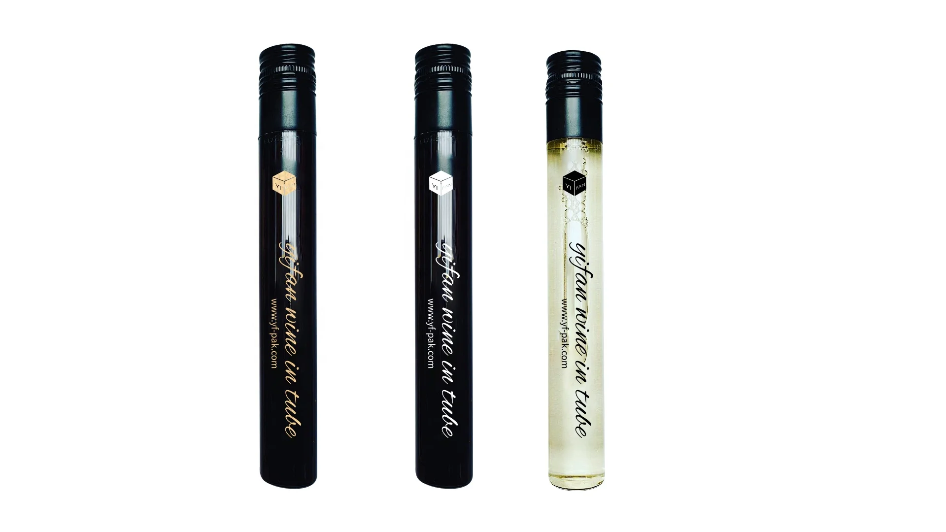50ml 100ml beverage wine in tube clear glass bottle  with aluminium screw caps