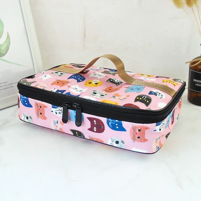 Cartoon lunch box bag Japanese office workers handbag lunch box simple lovely large capacity bento bag